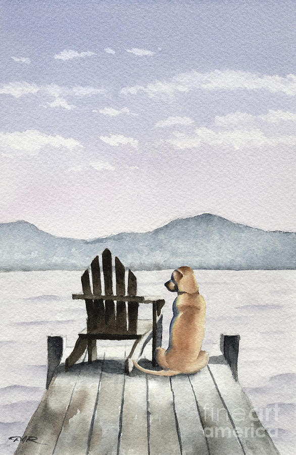 Mountain Painting - Labrador Retriever on the Dock  by David Rogers