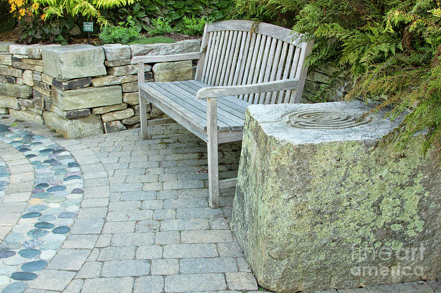 Labyrinth Bench Photograph by Marilyn Cornwell