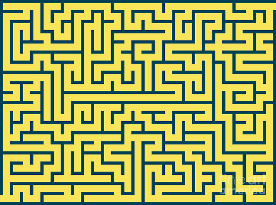 Labyrinth maze nr 17 Digital Art by Heidi De Leeuw