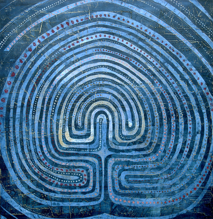 Blue Mixed Media - Labyrinth by Rana J Rodger
