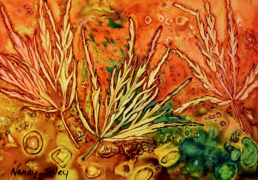 Lace Leaves II Painting by Nancy Jolley