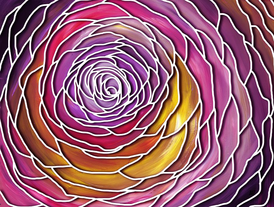 Abstract Painting - Lace Rose Abstract by Barbara St Jean