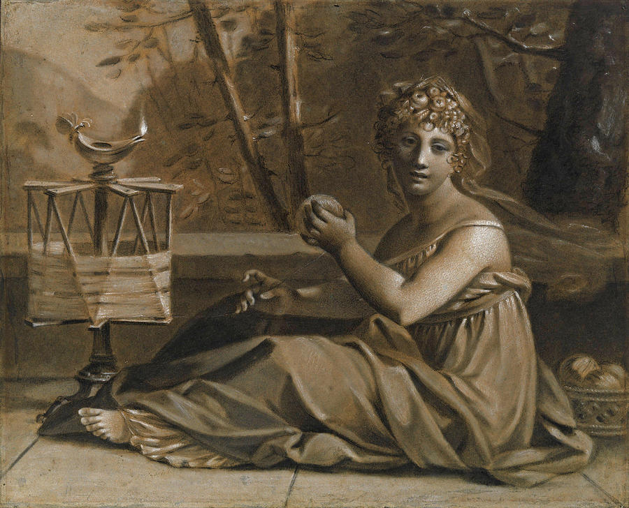 Lachesis Drawing by Circle of Pierre Paul Prudhon