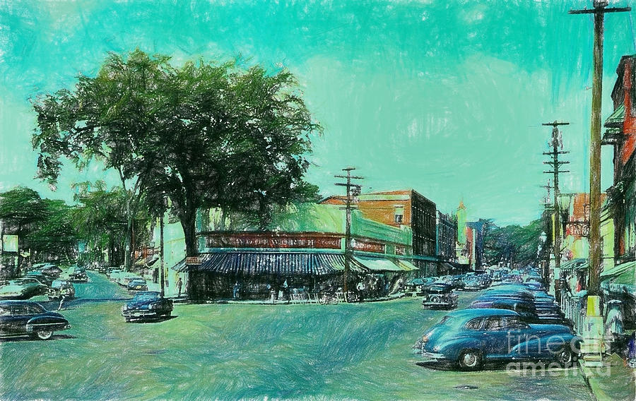 Laconia N H Colored Pencil Photograph by Mim White