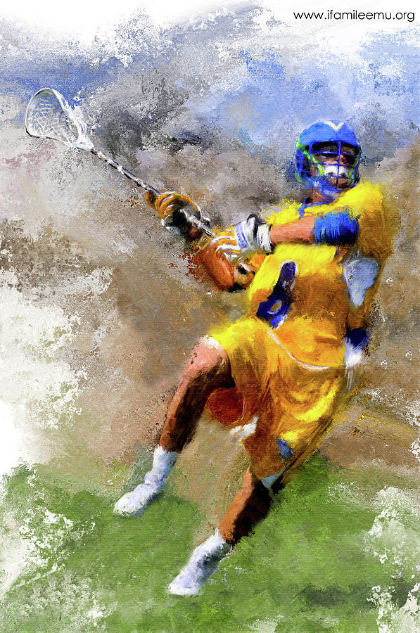 Lacrosse Painting by Akol Jayjay