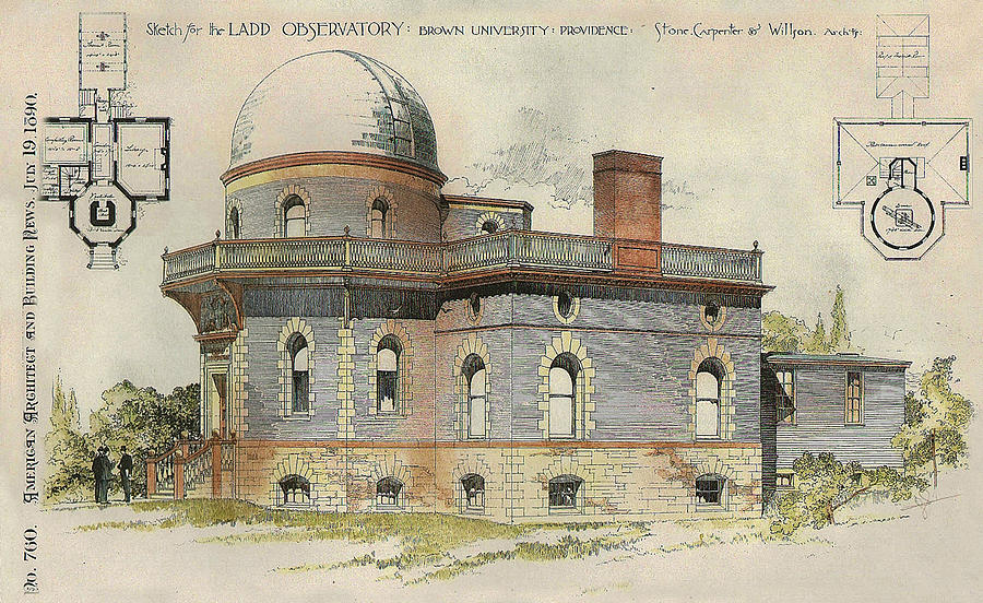 Architecture Painting - Ladd Observatory Brown University Providence RI 1890 by Stone Carpenter Wilson