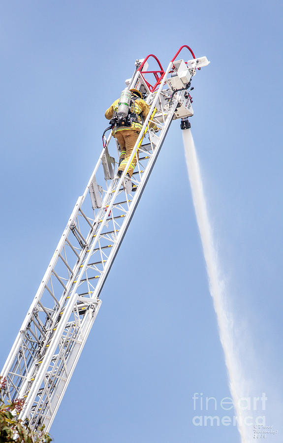 Ladder Fireman Photograph by David Millenheft