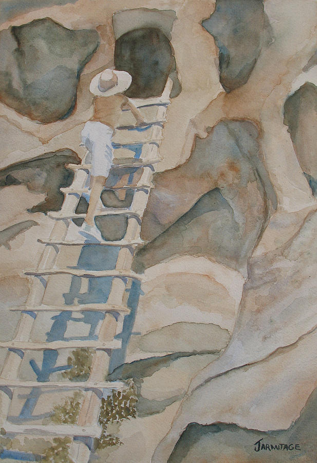 Landscape Painting - Ladder to the Past by Jenny Armitage
