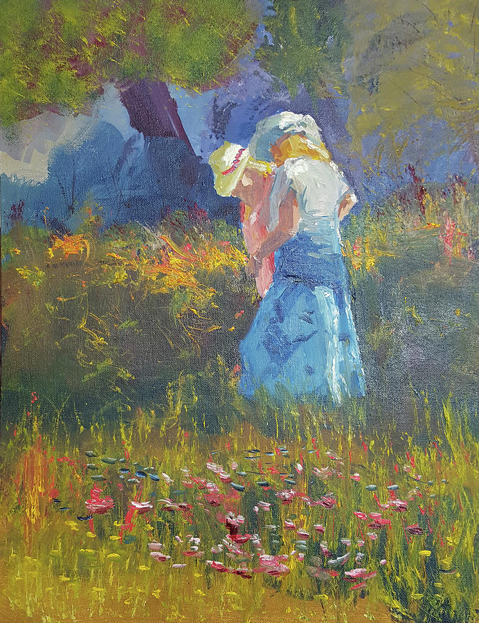Impressionism Painting - Ladies In The Woods by Russell Collins