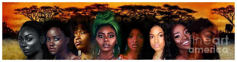 Ladies of Color / Black Girls 2 Digital Art by Carl Gouveia