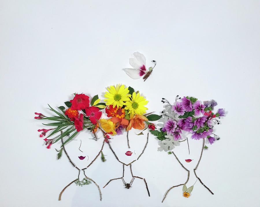 Friends Mixed Media - Ladies Three by Susan Combest