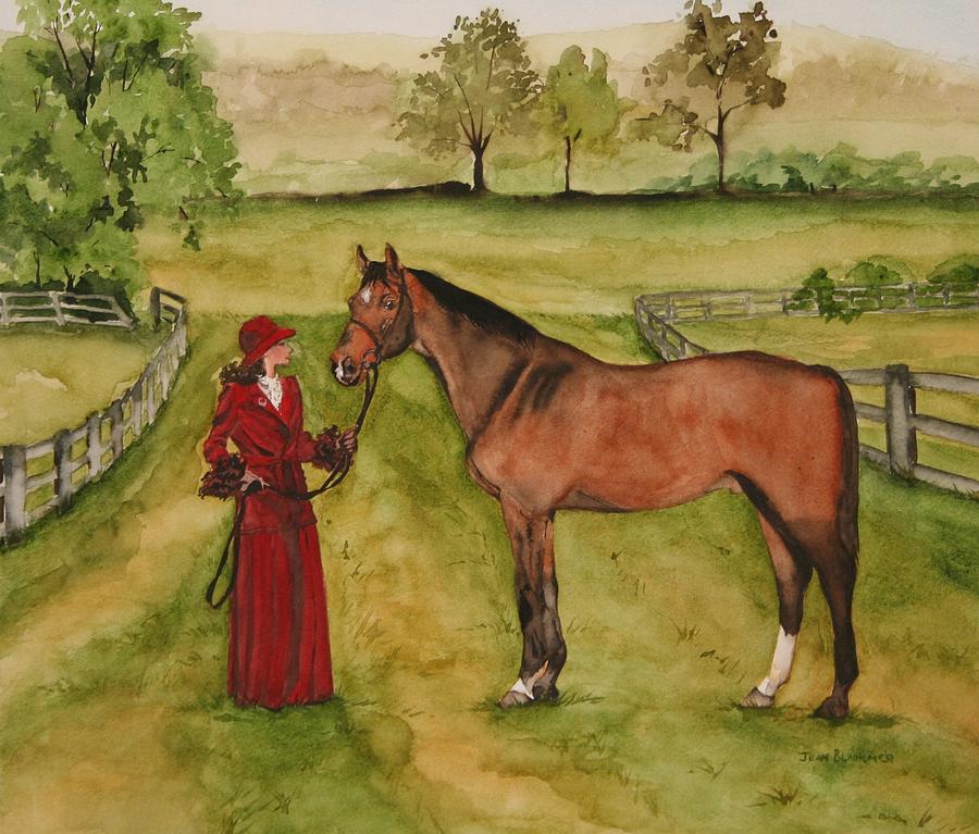 Horse Painting - Lady and Horse by Jean Blackmer Horse Painting - Lady and Horse by Jean Blackmer