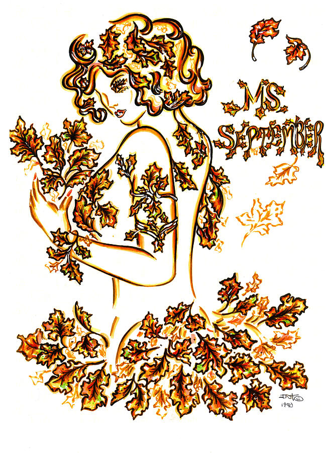 Lady Autumn Drawing by Judith Herbert - Pixels