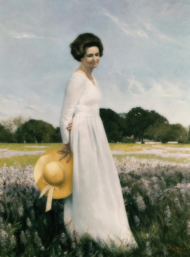 Lady Bird Johnson Painting by Mountain Dreams