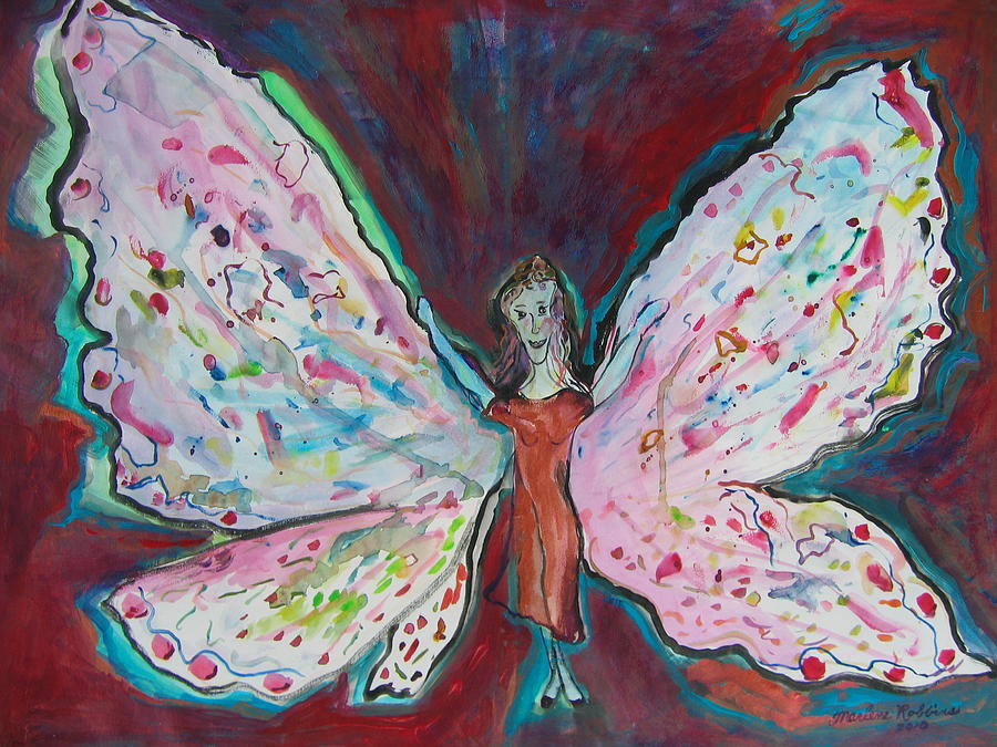 Lady Butterfly Painting by Marlene Robbins