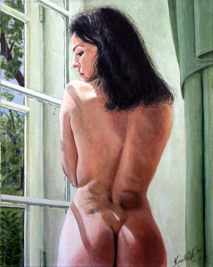 Nude Painting - Lady by Window by Kenneth Kelsoe
