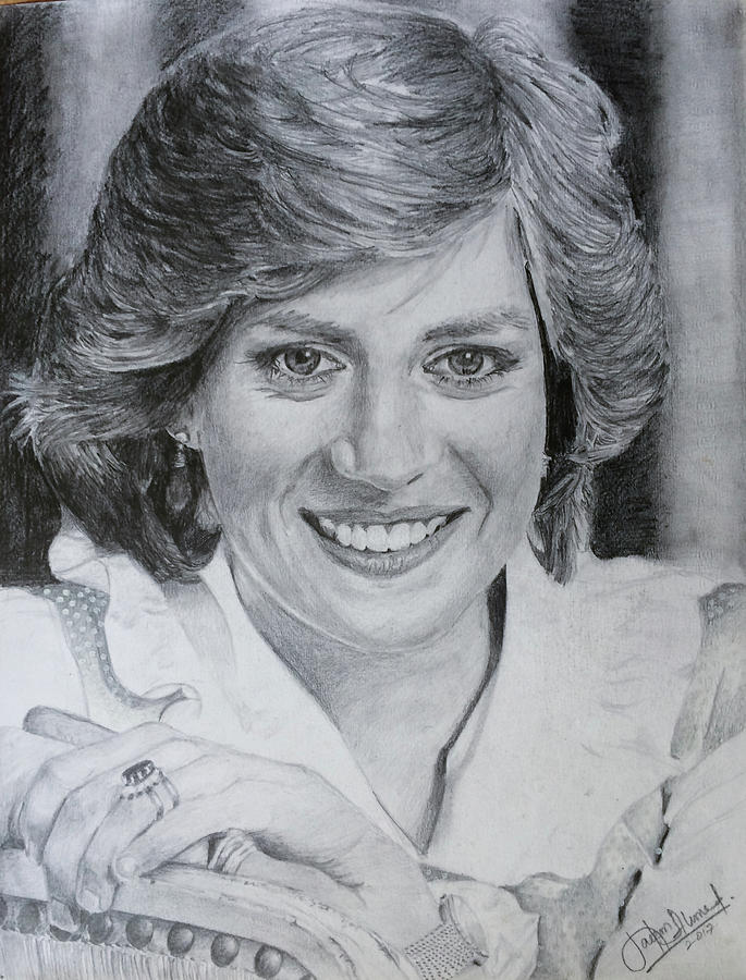 Lady Diana Drawing by Naeem Ahmed Siddiqi Fine Art America