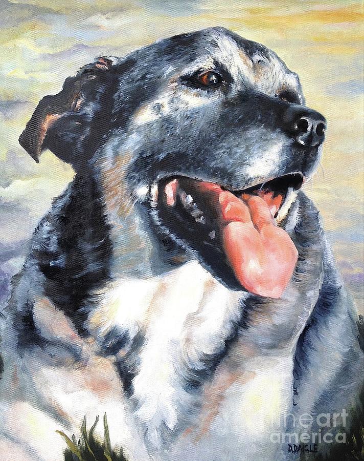 Dog Painting - Lady by Diane Daigle