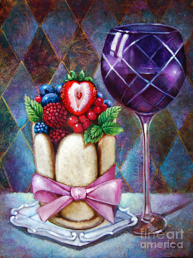 Lady finger tower Dessert Painting by Geraldine Arata