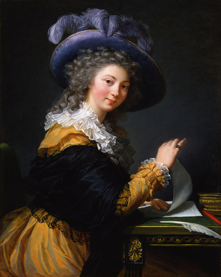 Portrait Painting - Lady Folding a Letter by Elisabeth Vigee-Le Brun