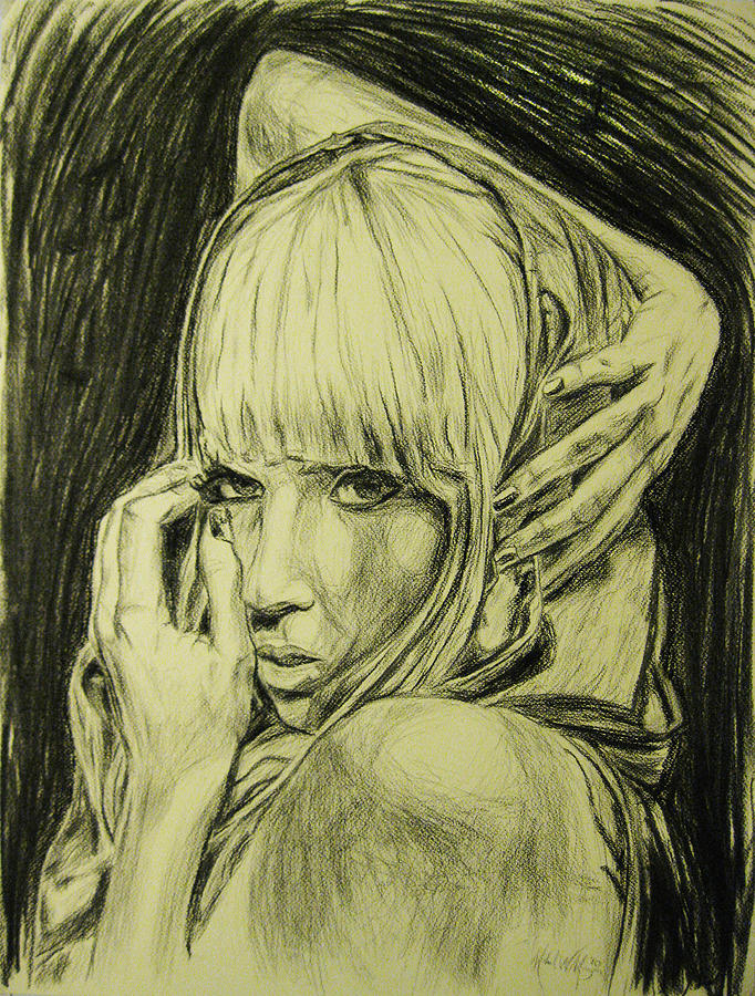 Lady Gaga 1 Drawing by Michael Morgan
