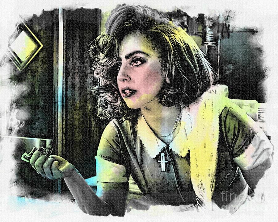 Lady Gaga - Movie Pop Art Painting by Ian Gledhill