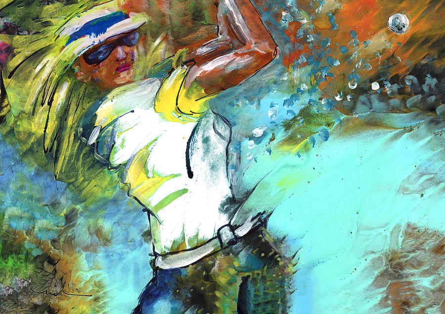 Lady Golf 01 Painting by Miki De Goodaboom