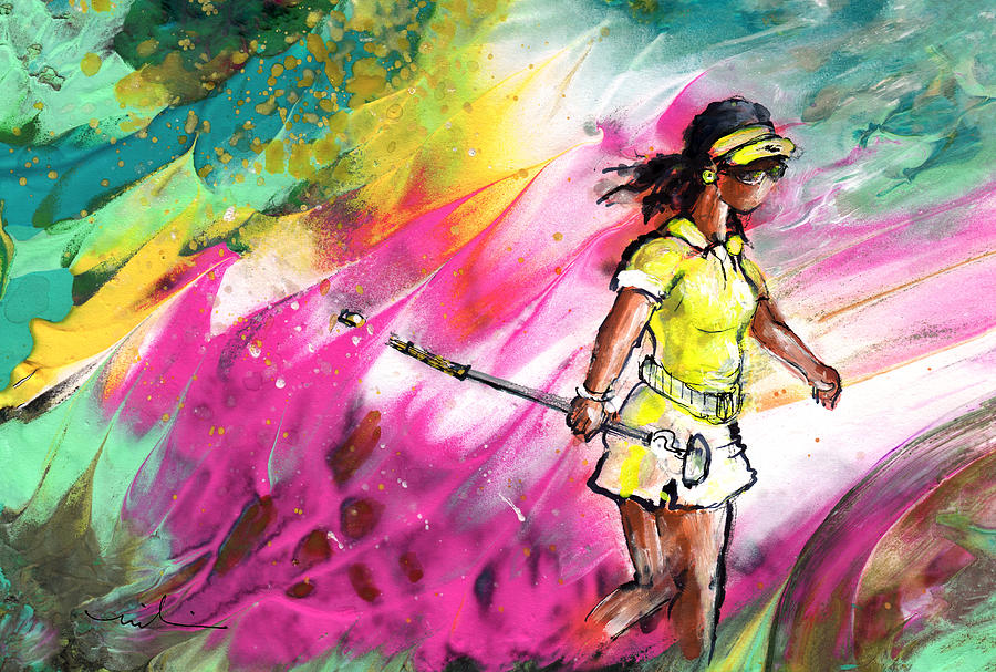 Lady Golf 03 Painting by Miki De Goodaboom