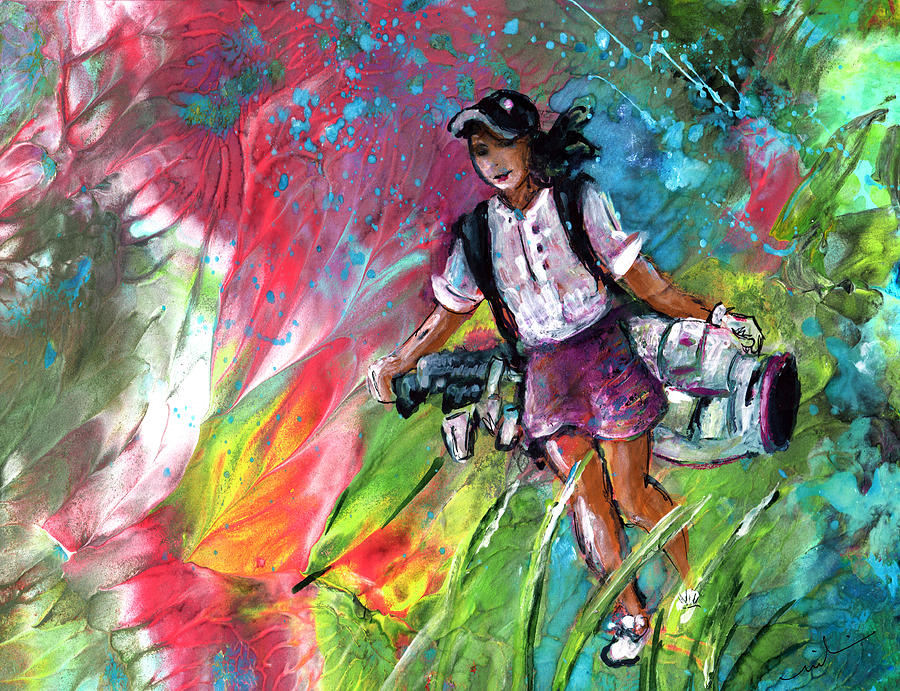 Lady Golf 04 Painting by Miki De Goodaboom