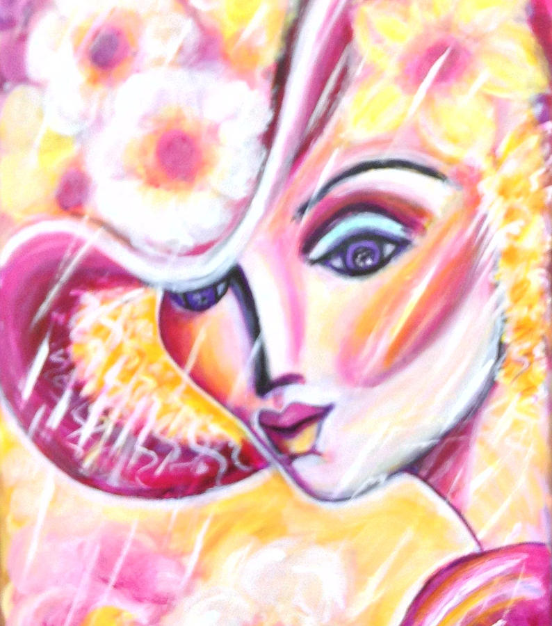 Lady in a Flower Hat Painting by Anya Heller
