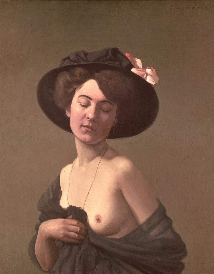 Nude Painting - Lady in a Hat by Felix Vallotton