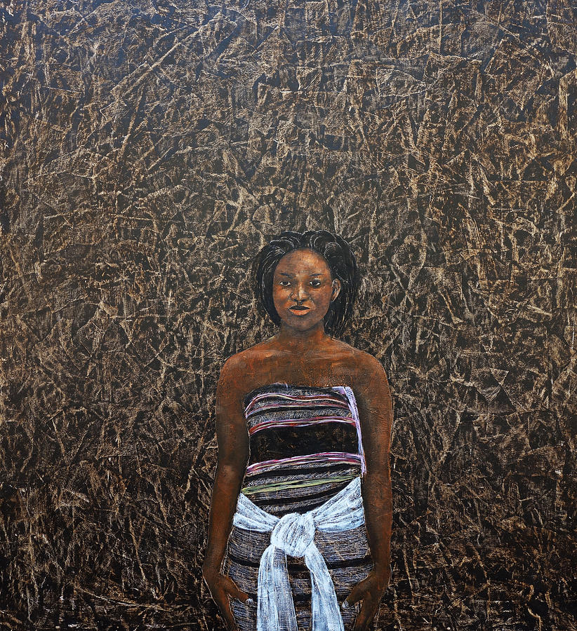 Lady In  A Kikoyi Painting by Ronex Ahimbisibwe