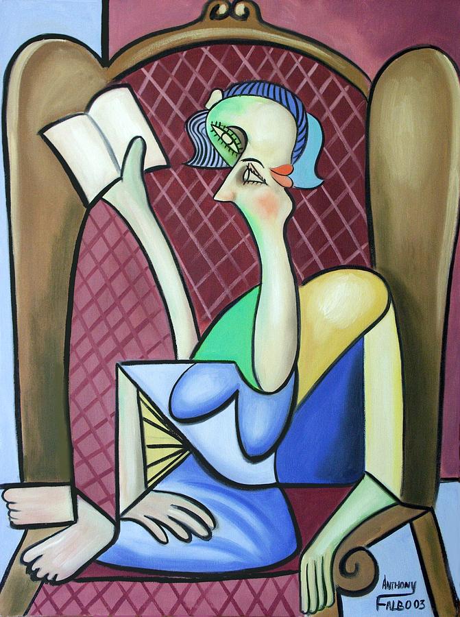 Lady In A Winged Back Chair Painting by Anthony Falbo