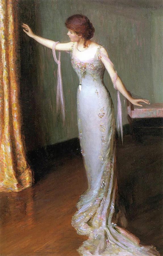 Lilla Cabot Perry Painting - Lady in an Evening Dress by Lilla Cabot