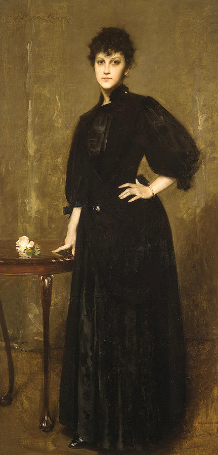 Lady in Black Painting by William Merritt Chase