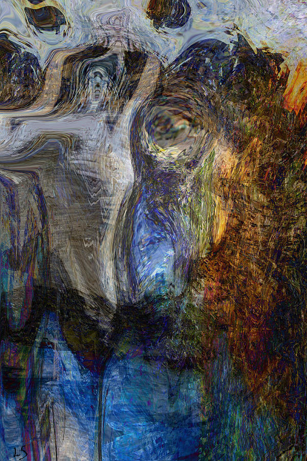 Lady in blue Digital Art by Linda Sannuti