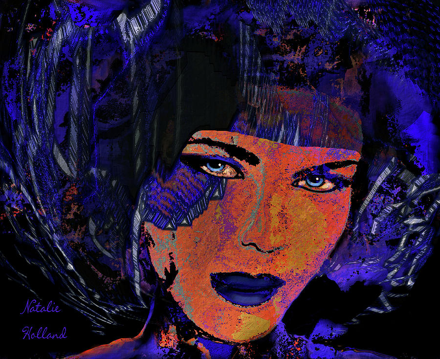 Lady In Blue Mixed Media by Natalie Holland