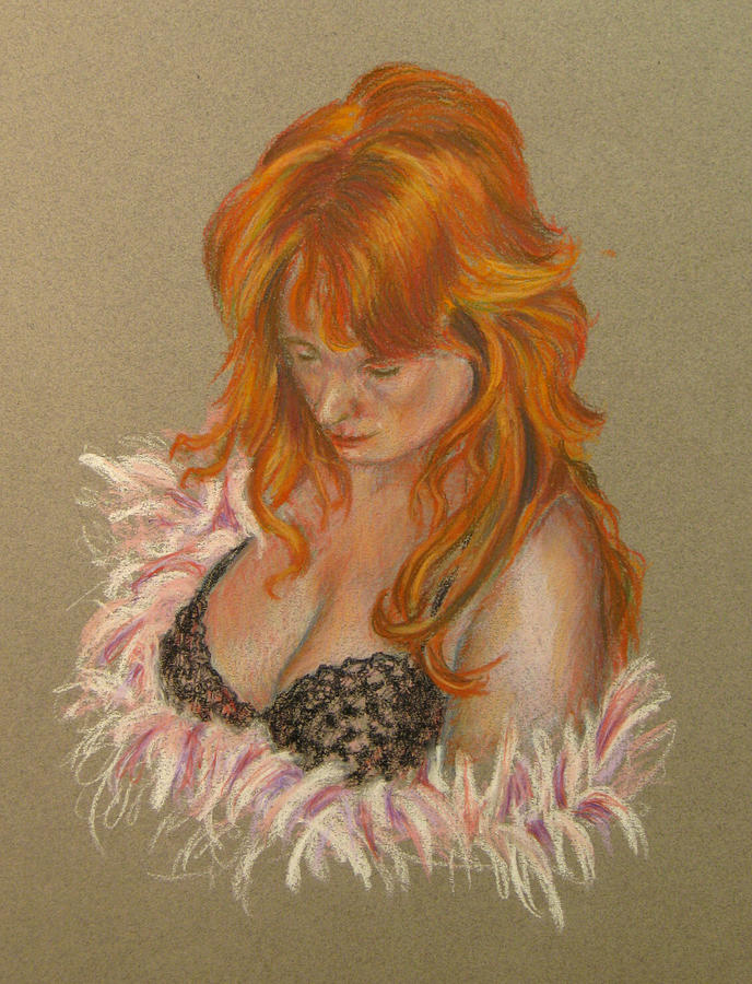 Portrait Pastel - Lady in Lace by John Entrekin