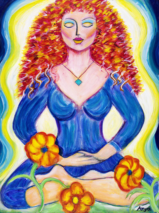 Lady in Lotus Seat Painting by Anya Heller