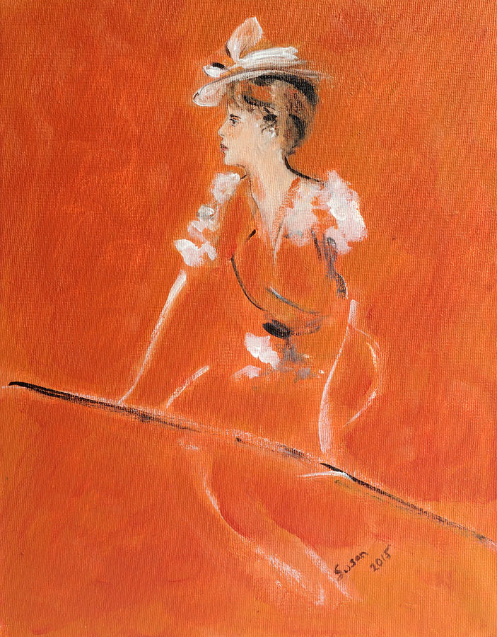 Portrait Painting - Lady In Orange by Susan Adams