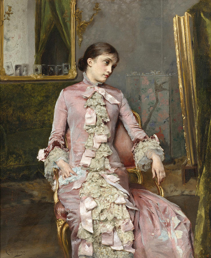 Lady in Pink Painting by Rogelio de Egusquiza - Fine Art America