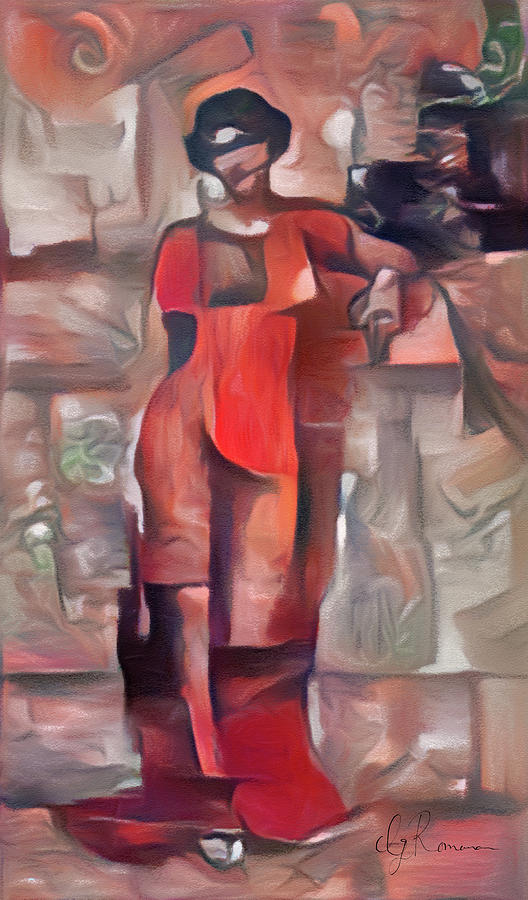 Lady In Red Painting by Georgiana Romanovna