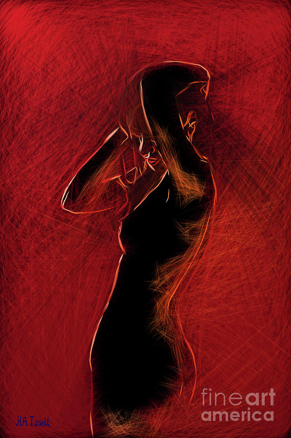 Lady in Red I Digital Art by Humphrey Isselt