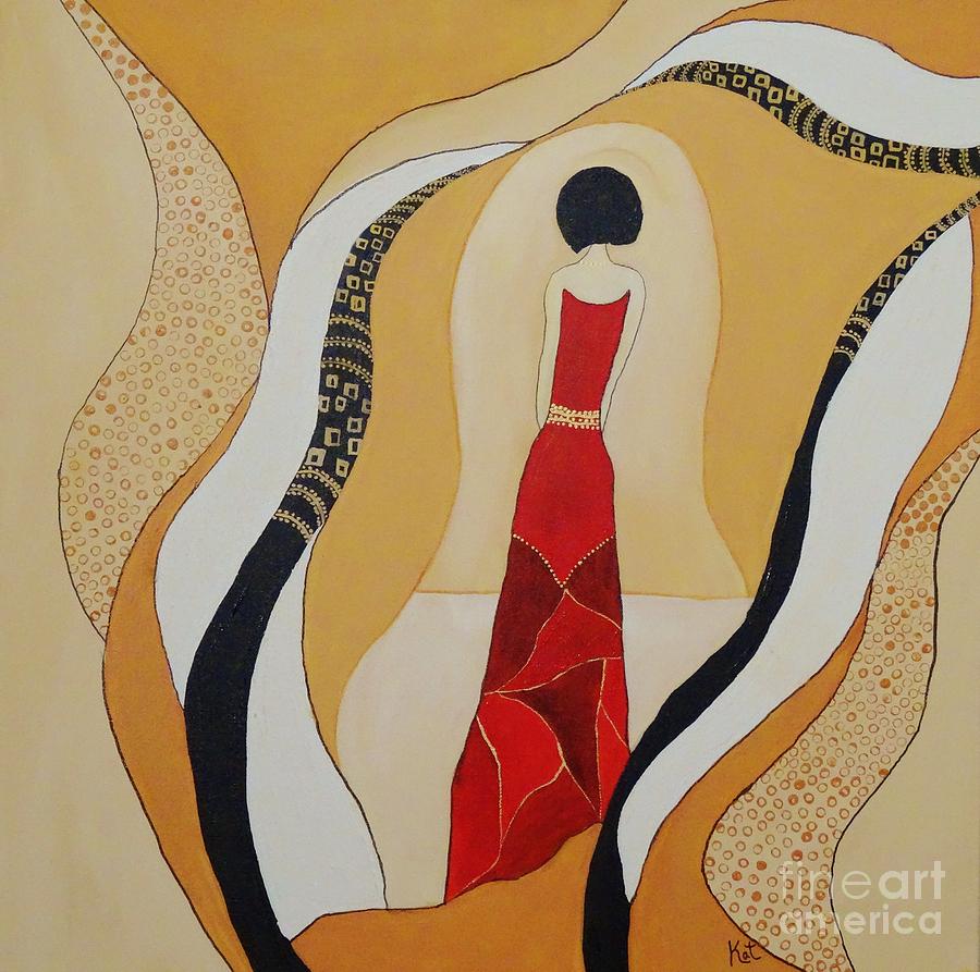 Lady in Red Painting by Kat McClure
