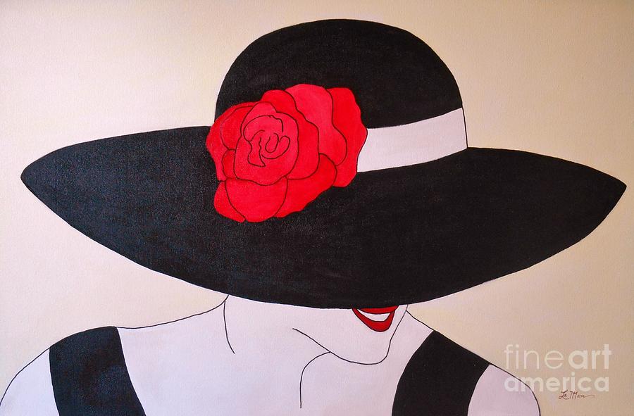 Hat Painting - Lady in the Black Hat by Sue La Marr  Kramer