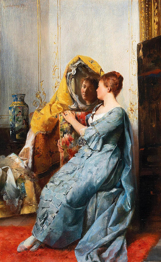 Lady in the Boudoir Painting by Gustav Holweg-Glantschnigg