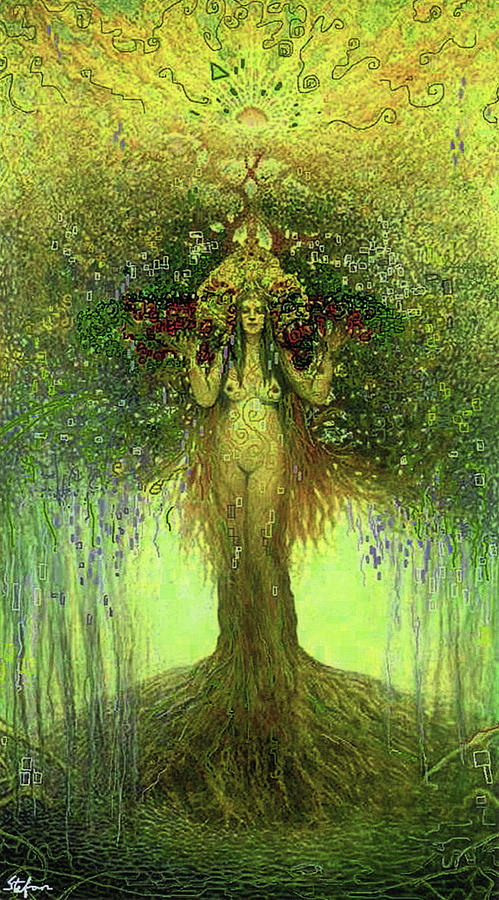 Lady In The Tree Digital Art by Stefan Duncan