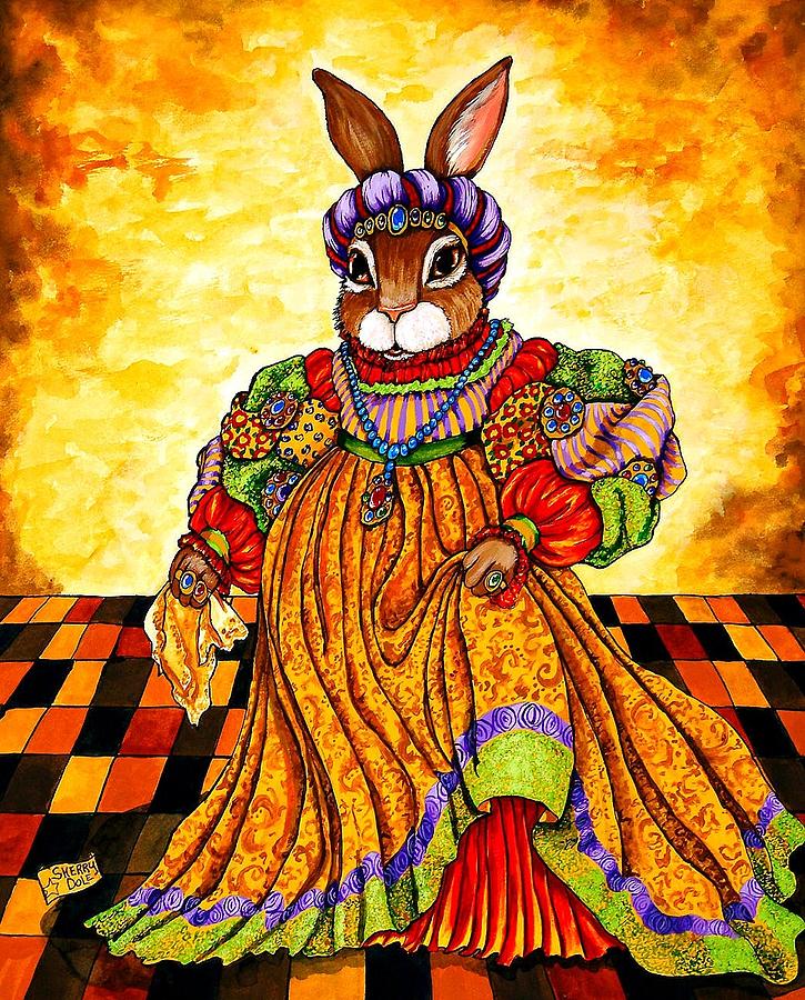 Lady Isabella Rabbit Painting by Sherry Dole
