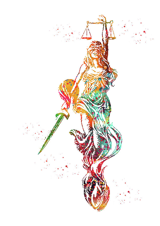 Lady Justice Digital Art - Lady Justice x by Erzebet S