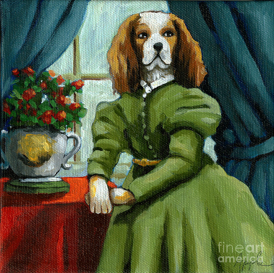 Lady Lenore - The Scandal - dog portrait Painting by Linda Apple